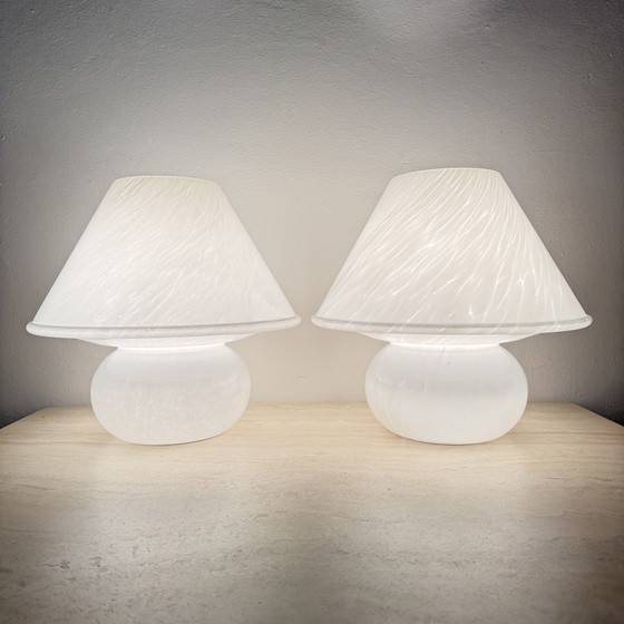 Image 1 of Limburg Glashütte Glass Table Lamp Mushroom, 1970's