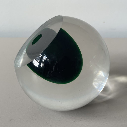 Murano - Vintage hand-blown dark green glass object