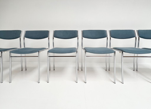 Set Of 6 Chairs By Gijs Van Der Sluis, 1960's