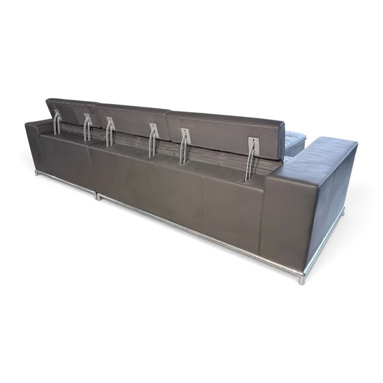 de Sede DS-7 Corner sofa with ottoman in grey leather (photo 6 of 9)