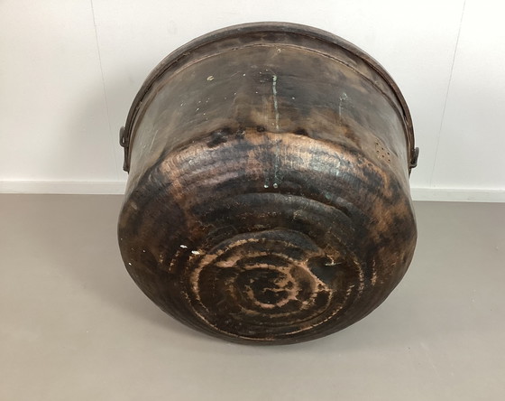 Image 1 of Huge 19th century French copper kettle with levers