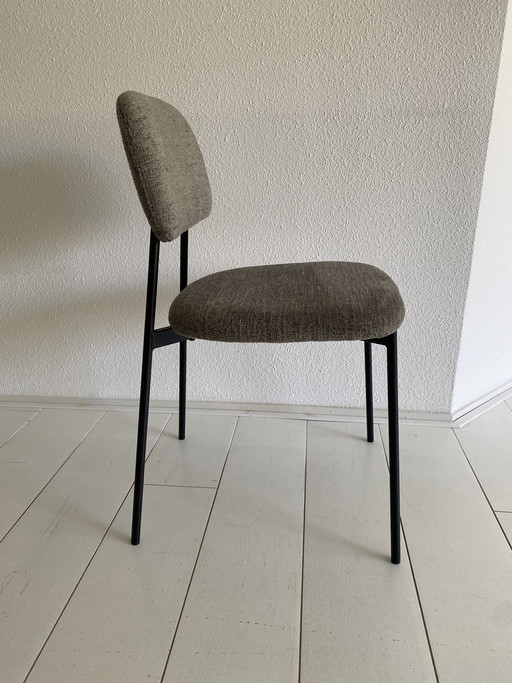  Set van 4 eetkamerstoelen – bouclé in greige 