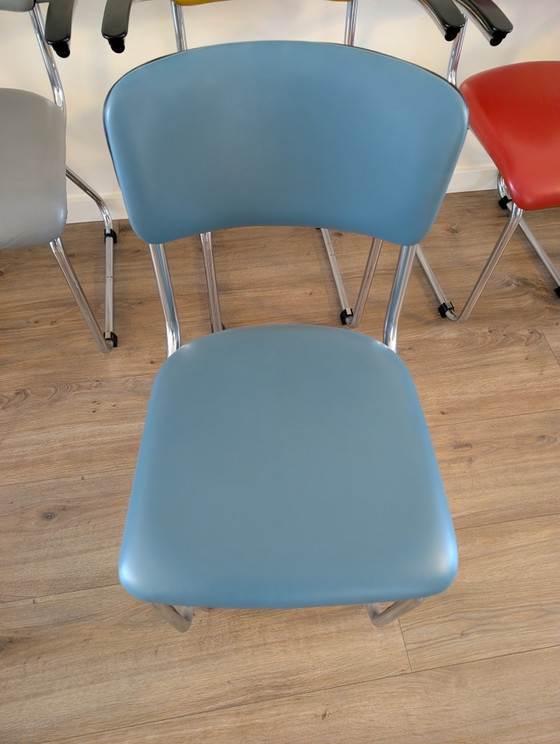 Gispen Stoelen – Eetkamerstoelen, Metal, Leather (photo 6 of 8)