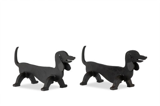 Edouard Shenck. Par de morillos zoomorfas de hierro forjado. Década de 1950. – Hinck, decoratieve objecten, Iron