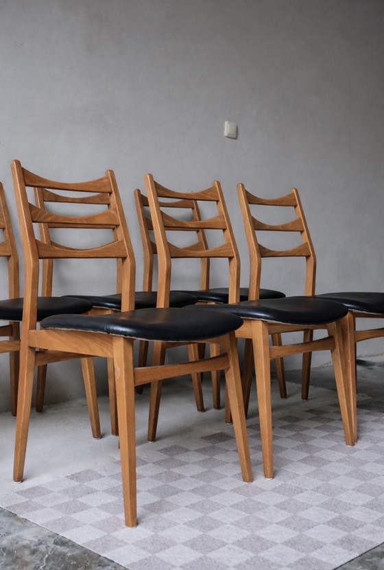 Image 1 of Vintage set van 6 eetkamer stoelen Baehre Mignon