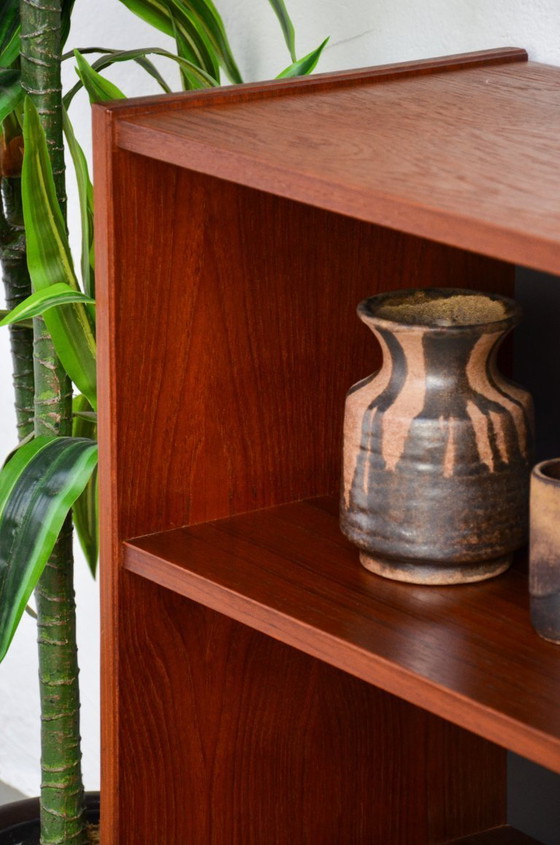 Image 1 of Vintage open sideboard, retro teak mid-century lowboard shelf, 1970s