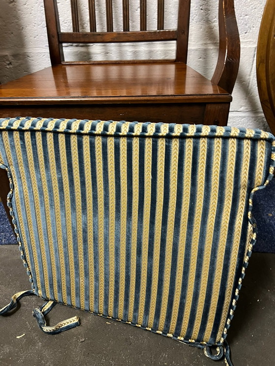 8 sillas de comedor inglesas con reposabrazos – Terciopelo, Madera (photo 3 of 8)