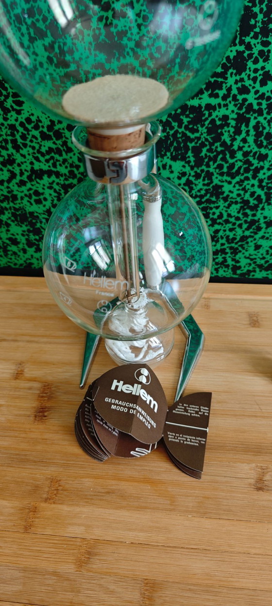 Image 1 of Cafetière à siphon Hellem France vintage — 4/6 tasses — dans sa boîte d'origine, jamais utilisée