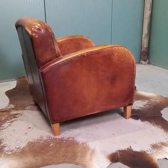 Image 1 of Fauteuil vintage en peau de mouton