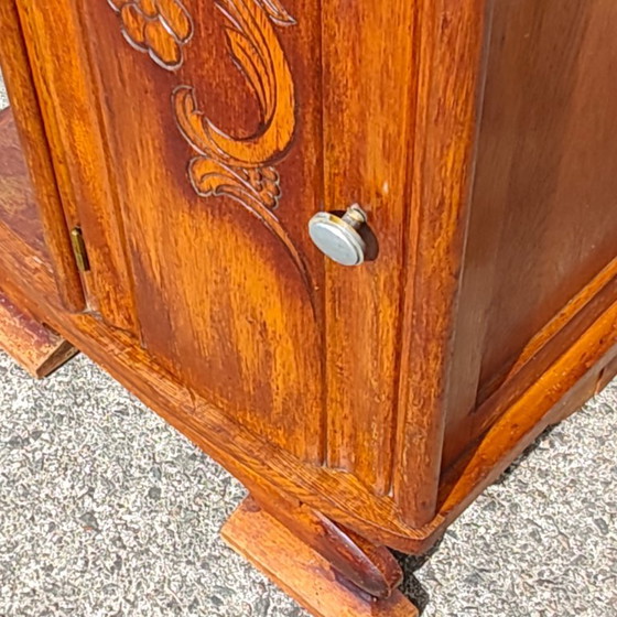 Antieke Franse Art Deco nachtkastje - Marmeren en houten nachtkastje - jaren 20 – Wood (photo 10 of 15)