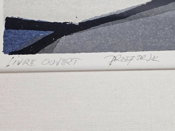 Image 1 of Fon Klement - woodcut - 'Livre Ouvert' - Proof print - signed - 1987