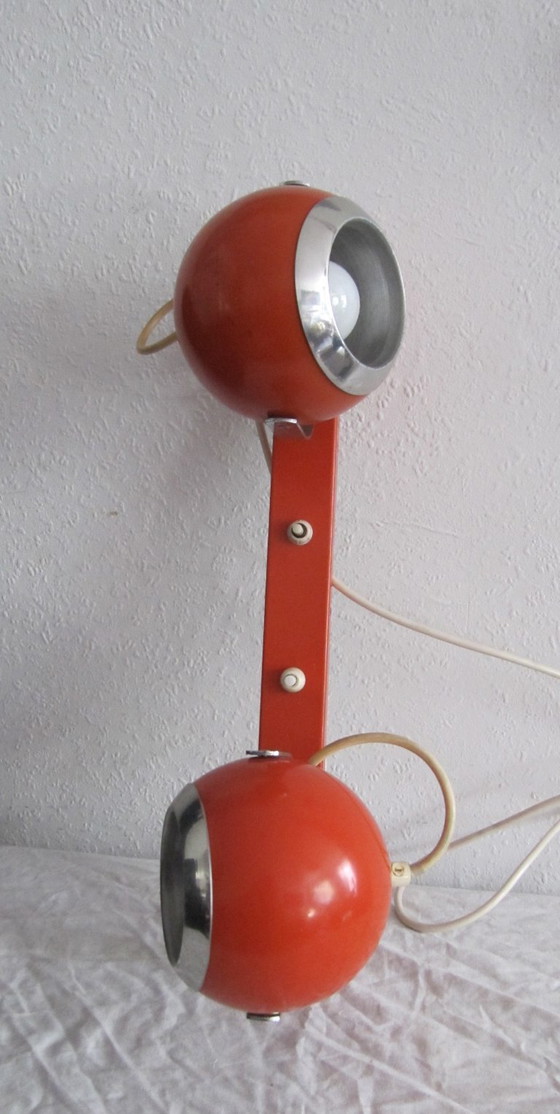 Image 1 of Herda Eyeball Doppelwandleuchte orange Space Age