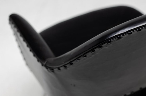 Image 1 of Set of 4 Saarinen Executive Armchairs for Knoll in Black Leather