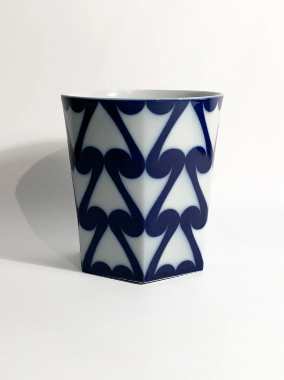 Rosenthal Studio Linie White and Blue Porcelain Vase, 1980s (photo 6 of 8)