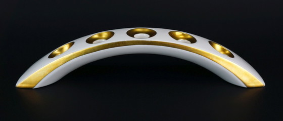 Image 1 of PORTACANDELE in porcellana moderno di metà secolo Lindner Kueps Bavaria anni '50