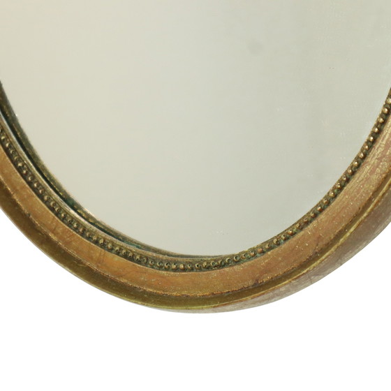 Image 1 of Oval Gold Leaf Gilded Mirror