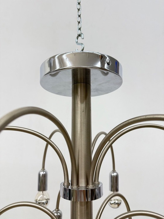 Image 1 of Lampada da soffitto vintage in ottone cromato di Sciolari, anni '70