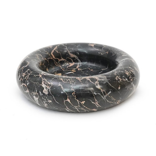 Schale aus schwarzem Portoro-Marmor, 1970er Jahre