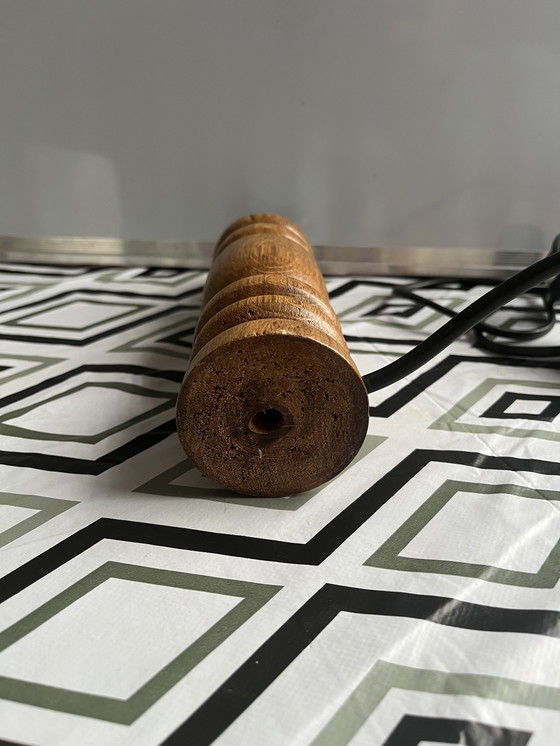 Image 1 of Vintage massief houten tafellamp jaren 70