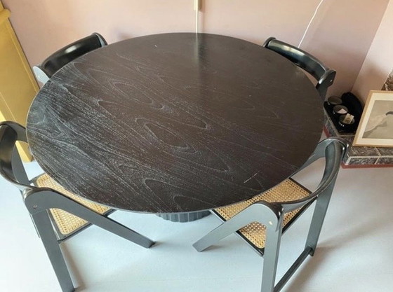 Image 1 of Mesa de comedor redonda HKLiving Pillar negra | Diámetro 140 cm