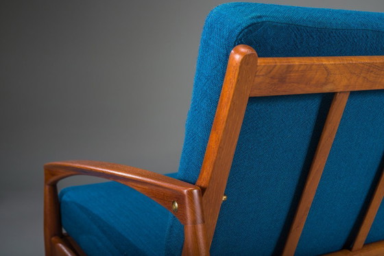 Image 1 of Papieren mes Teakhouten bank van Kai Kristiansen voor Magnus Olesen, Denemarken, jaren 60