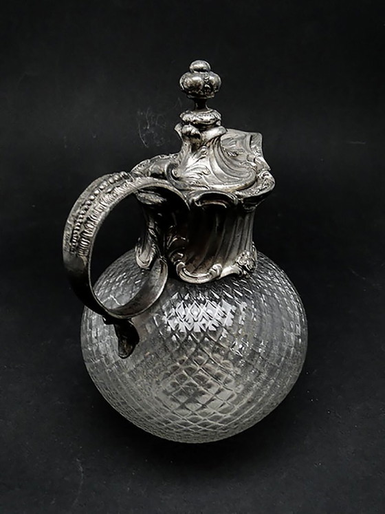Wijnkan in art nouveau-stijl uit de 20e eeuw, afkomstig van WMF, Duitsland, jaren 1890. – Glazen & Karaffen (photo 4 of 15)