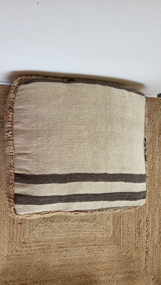 Image 1 of Moroccan pouf set handmade in Morocco