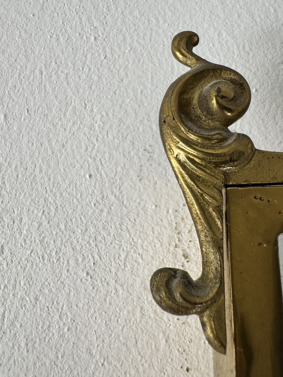 Image 1 of Chic Wall Console With Mirror - Marble & Brass Ornaments