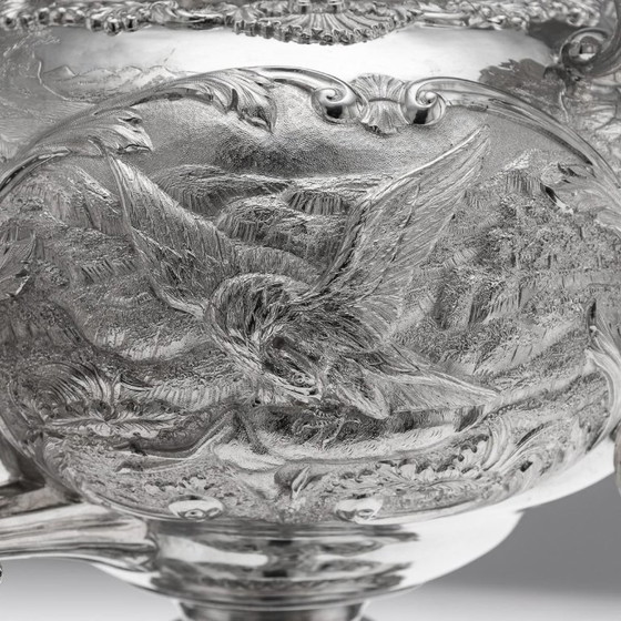 Image 1 of Antiker Samowar aus massivem Silber aus der Zeit Wilhelms IV., gefertigt von Sebastian Crespell II. im Jahr 1837