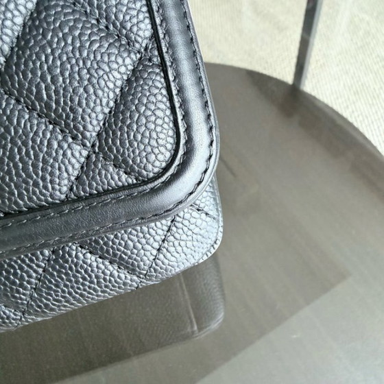Image 1 of Chanel Filigree CC Medium - 25CM Caviar Quilted Grained Calfskin Black Gold Hardware Series 24