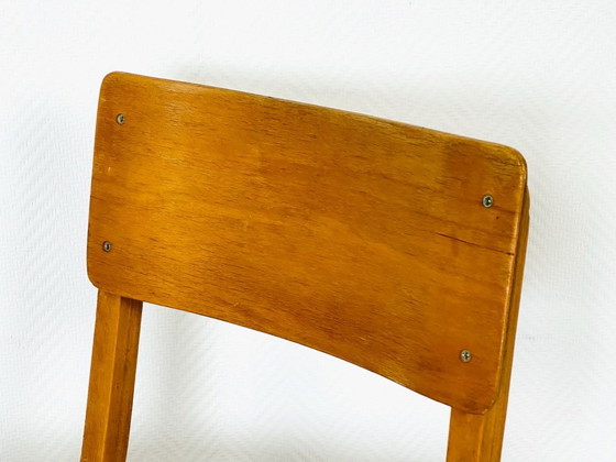Image 1 of Paire de Chaises d'École Vintage en Bois Courbé, Angleterre, 1950