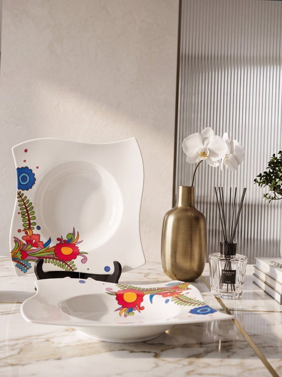 Image 1 of 2x Acapulco New Wave Villeroy & Boch, Large Deep Plate 27x27cm.