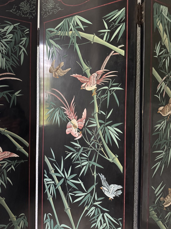 Image 1 of Biombo chino antiguo lacado de Coromandel
