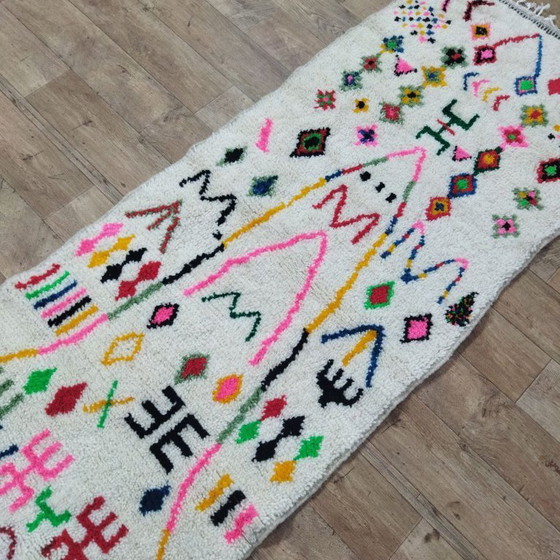 Image 1 of Tapis berbère marocain coloré | 240 × 90 cm