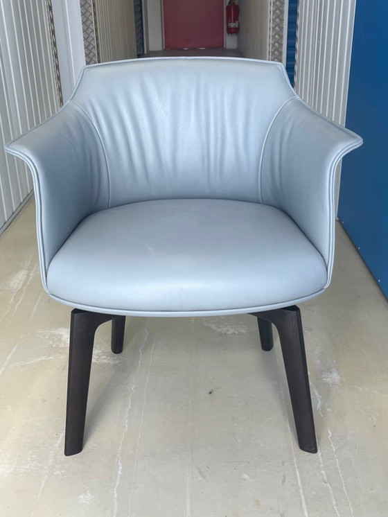 Image 1 of 4x Poltrona Frau / Archibald sedie girevoli in pelle sala da pranzo