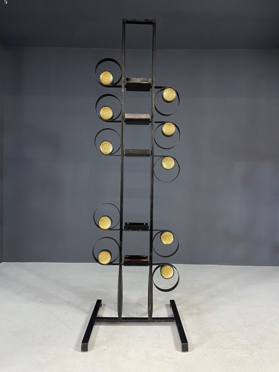 Image 1 of Retro-Pflanzenständer aus Metall, brutalistischer Stil, Tschechoslowakei, 1970er Jahre