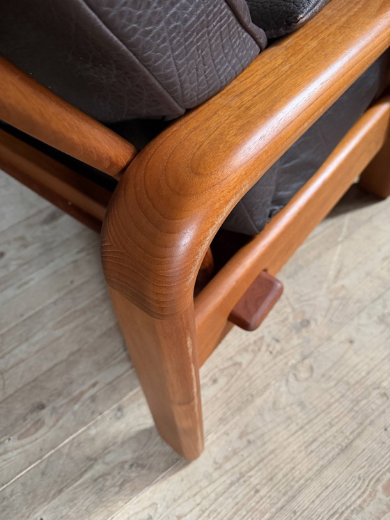 Divano scandinavo a 3 posti in teak e pelle – Divani 3 posti, Leather, Scandinavian (photo 5 of 10)