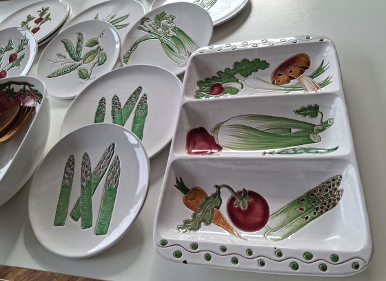 Image 1 of Vintage crockery vegetables. Hand painted in Italy