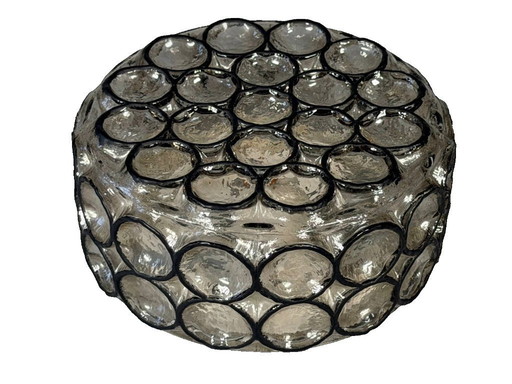 Lampada da soffitto anni '60/'70, Plafoniere, Glashütte Limburg, Germania, vetro e metallo