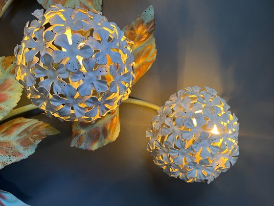 Image 1 of Vintage wandlamp met bloemenmotief van Hans Kögl, jaren 70.