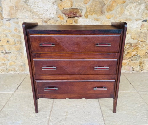 Commode vintage en noyer de style Art déco, années 1950 – ladekasten, Wood