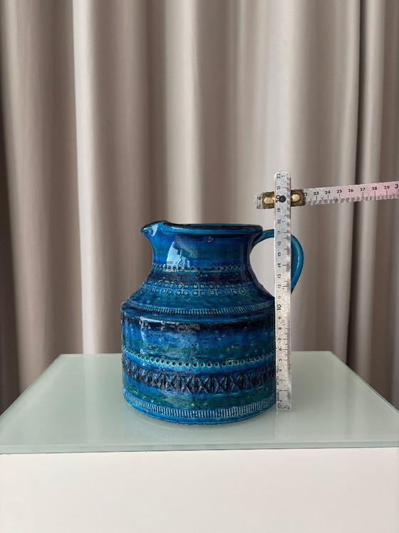 Pichet en Céramique Vintage Bitossi Rimini Blue, Design Italien Mid-Century, Vases, Bleu (photo 9 sur 11)