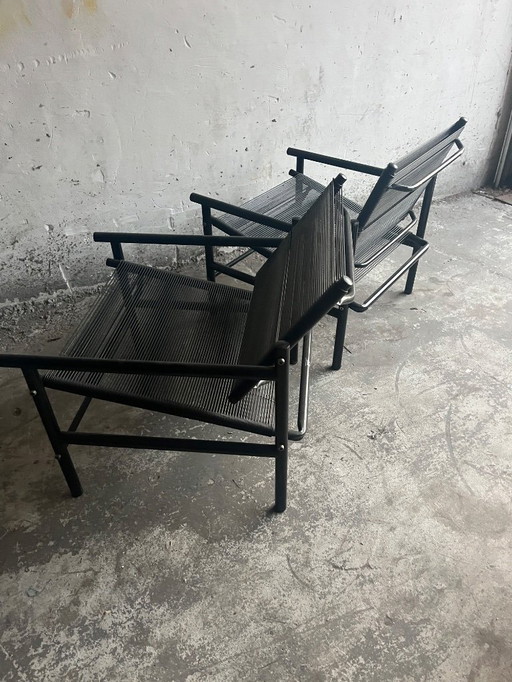 Set of 2 Spaghetti Lounge Chairs by Giandomenico Belotti for CMP Padova (1980s)