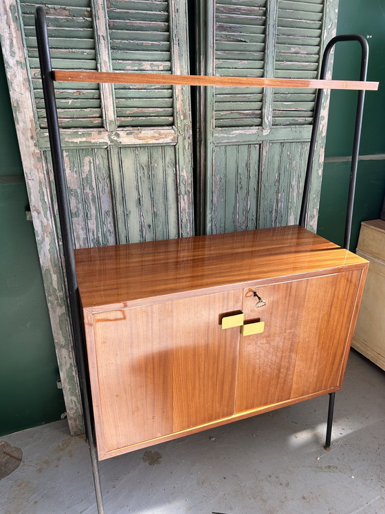 Image 1 of Modernist highboard in mahogany and metal