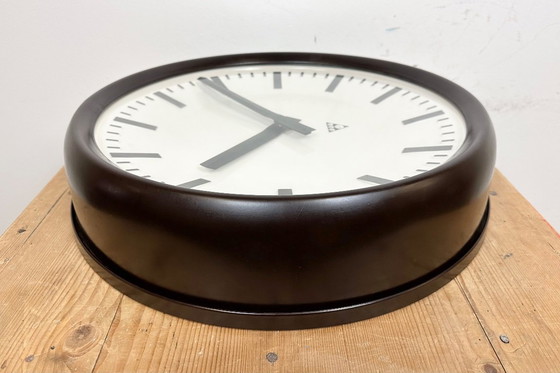 Image 1 of Large Industrial Bakelite Factory Wall Clock from Pragotron, 1960s
