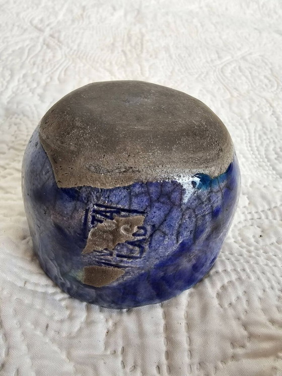 Vintage blue handcrafted bowl – Ceramic (photo 4 of 5)