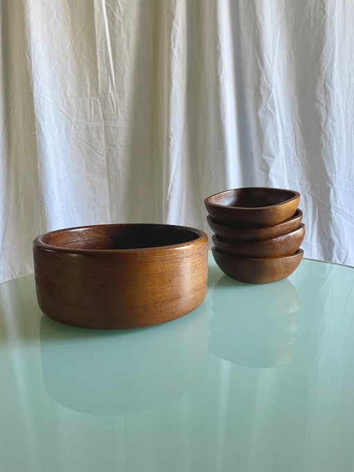Scandinavisch vintage teakhouten servies