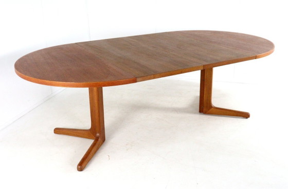 Image 1 of Tavolo da pranzo rotondo allungabile 2x di S. Burchardt Nielsen, design vintage danese.