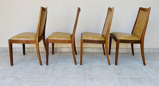 Set de 4 chaises de salle à manger vintage en teck et skaï par G-Plan, 1960