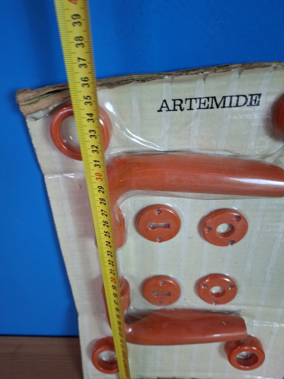 Image 1 of Artemide vintage design orange space age door handle